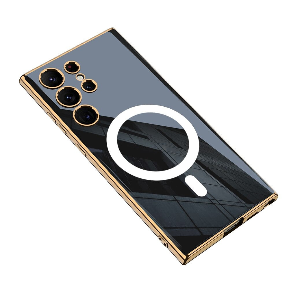 Samsung Galaxy S23 Ultra Chrome Plating Soft Silicone Magsafe Case Clearance Sale