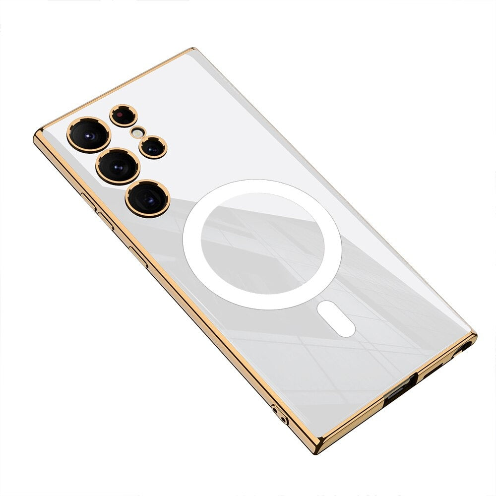 Samsung Galaxy S23 Ultra Chrome Plating Soft Silicone Magsafe Case Clearance Sale