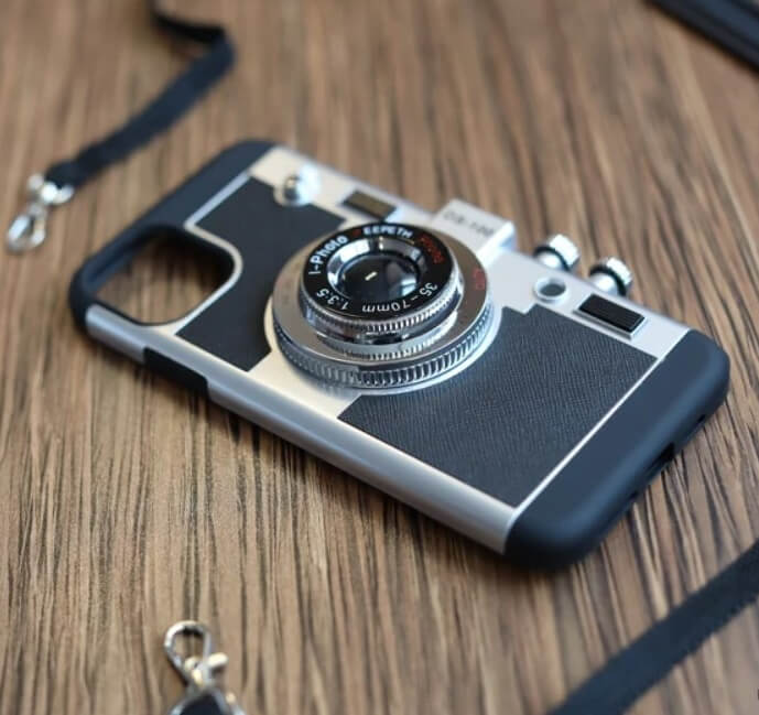 3D Vintage Camera Case for iPhone 15 Series | Retro Designer | Detachable Sling