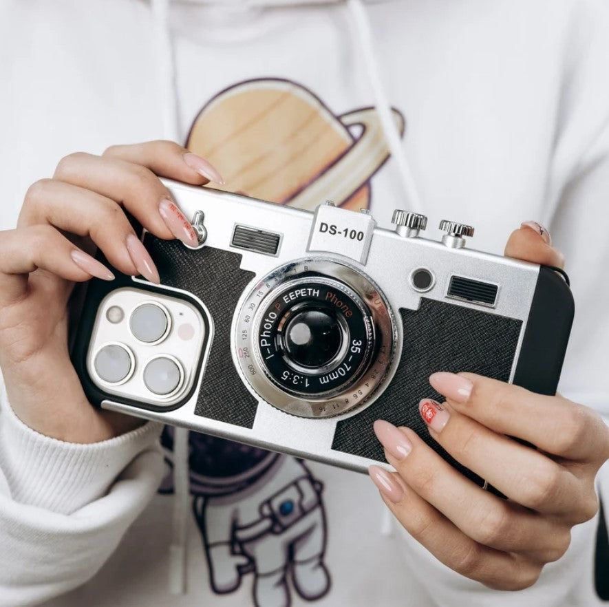 3D Vintage Camera Case for iPhone 15 Series | Retro Designer | Detachable Sling
