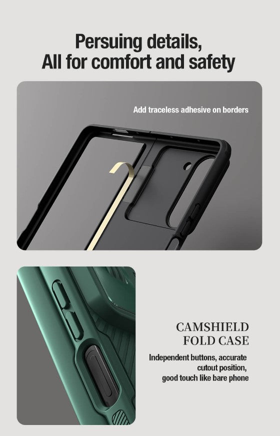 Samsung Galaxy Z Fold 5 Nillkin Camshield Camera Protective Case With S Pen Holder Green