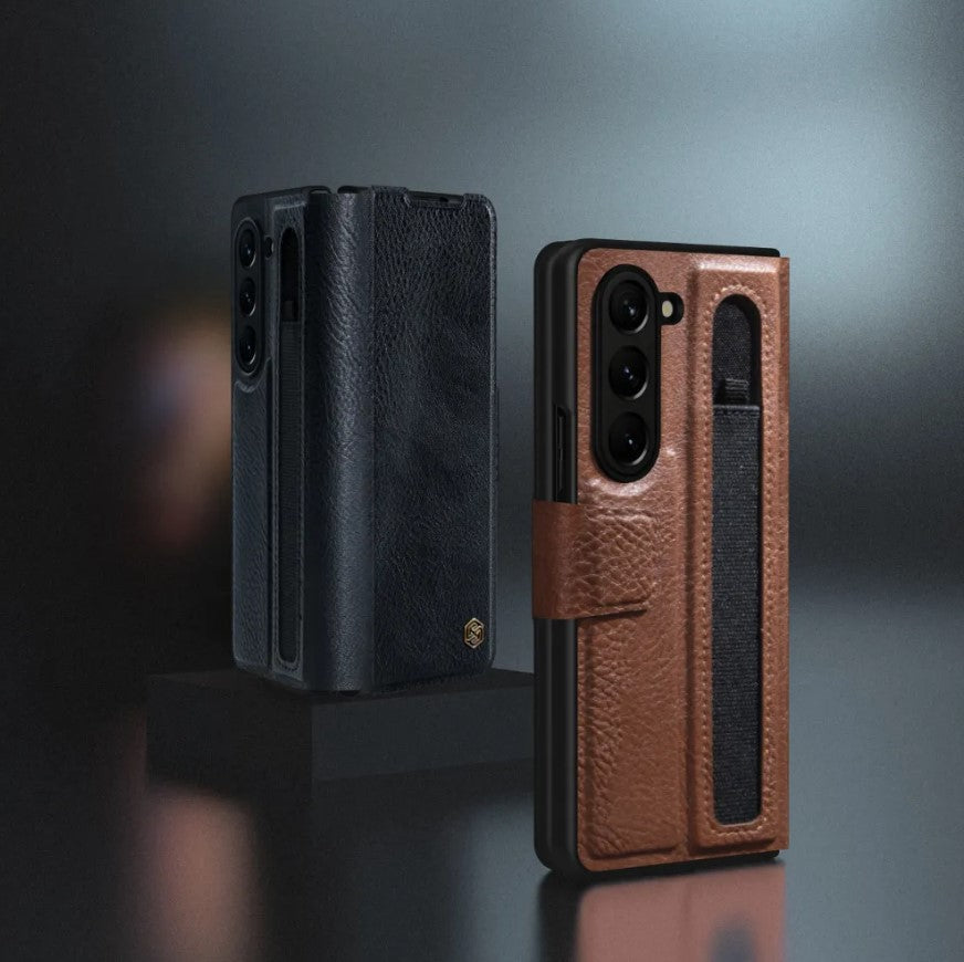 Samsung Galaxy Z Fold 5 Nillkin Aoge Leather Flip Case Cover Clearance Sale
