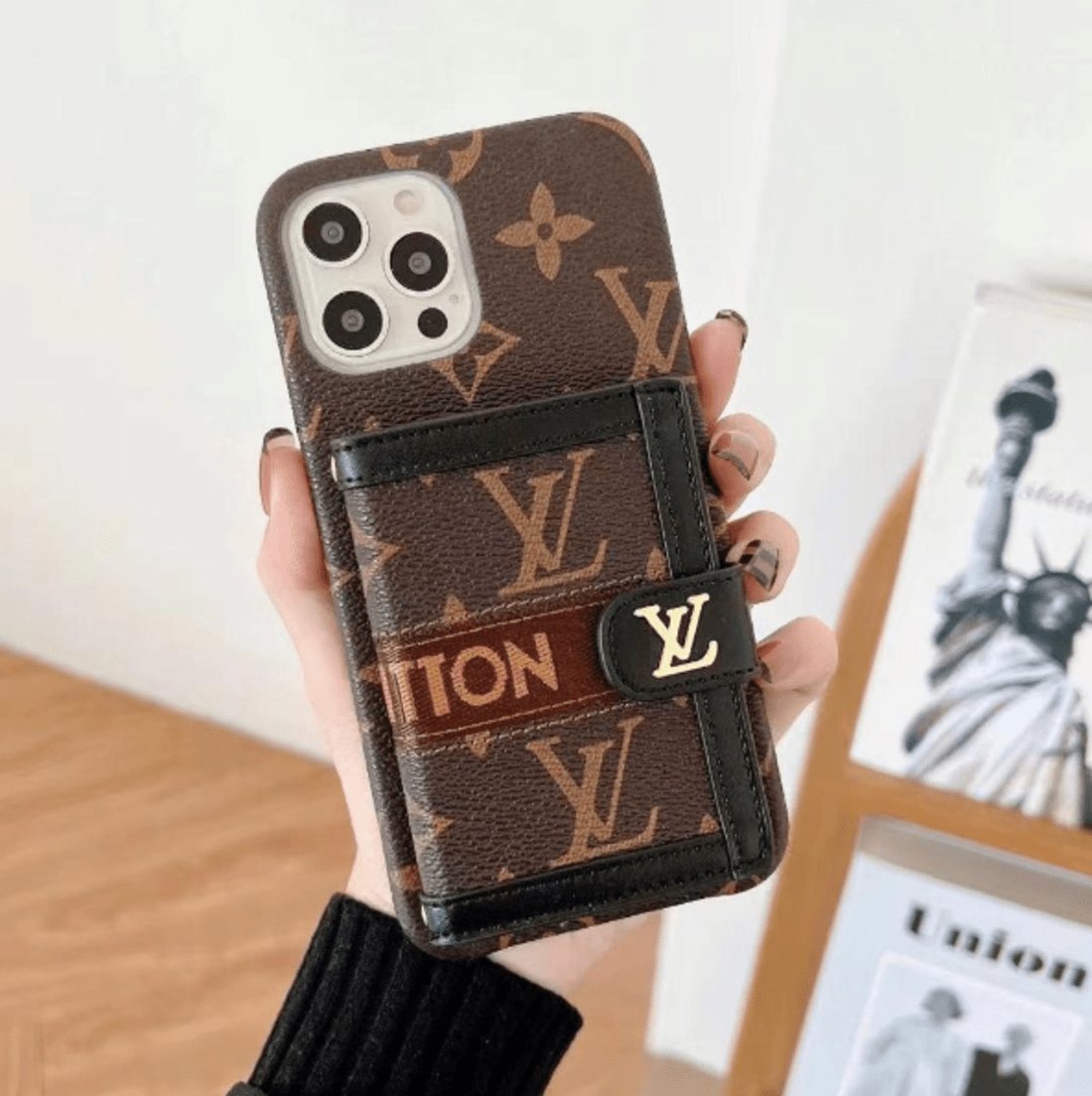 iPhone 14 Pro Luxury Brand Leather Cardholder Wallet Case Cover Clearance