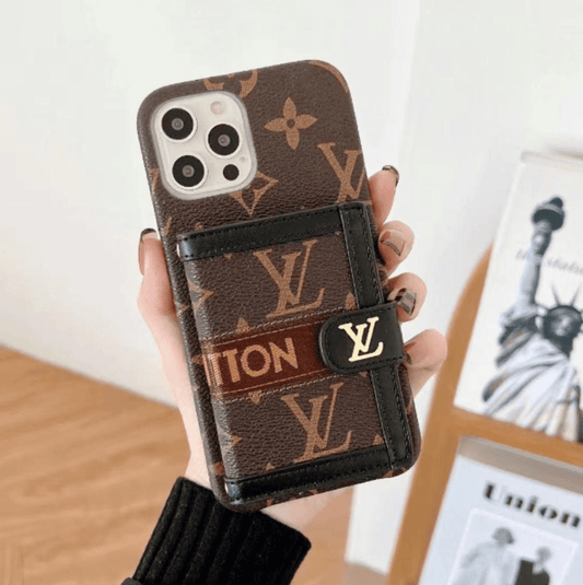 iPhone 14 Pro Luxury Brand Leather Cardholder Wallet Case Cover Clearance