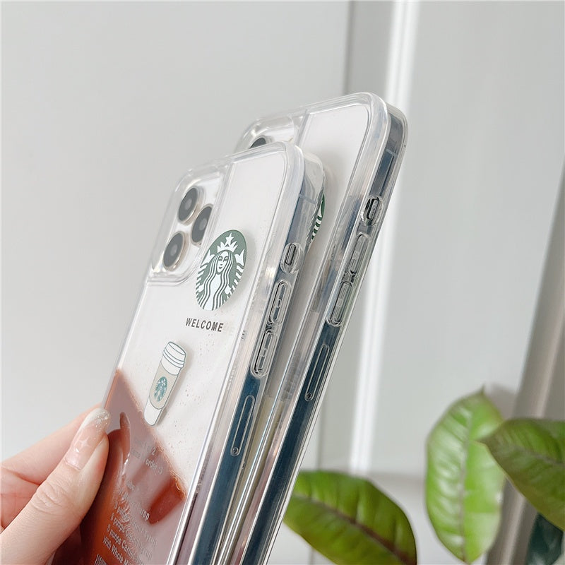 Stylish Branded iPhone Starbucks Mobile Case Cover - Floating Liquid