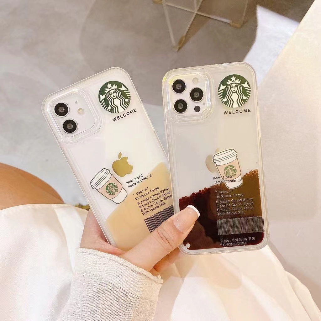 Stylish Branded iPhone Starbucks Mobile Case Cover - Floating Liquid