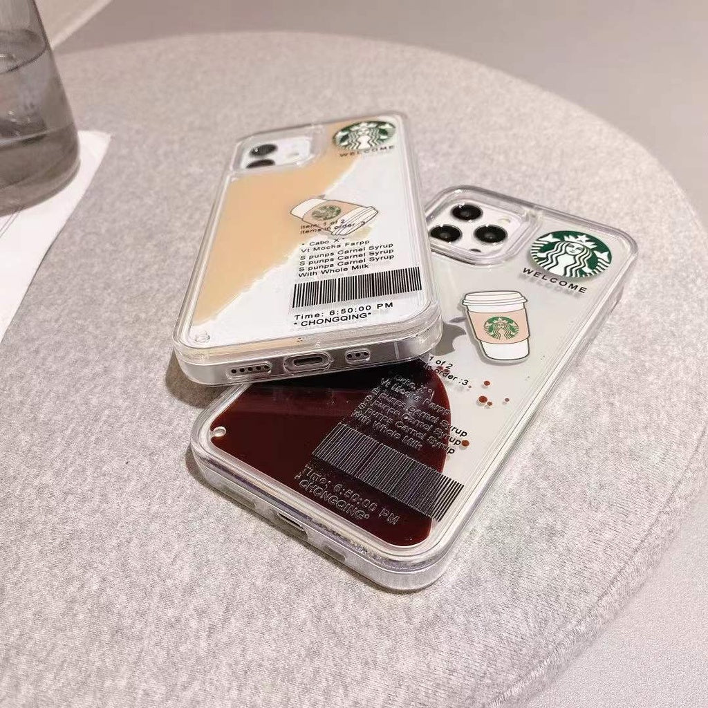 Stylish Branded iPhone Starbucks Mobile Case Cover - Floating Liquid