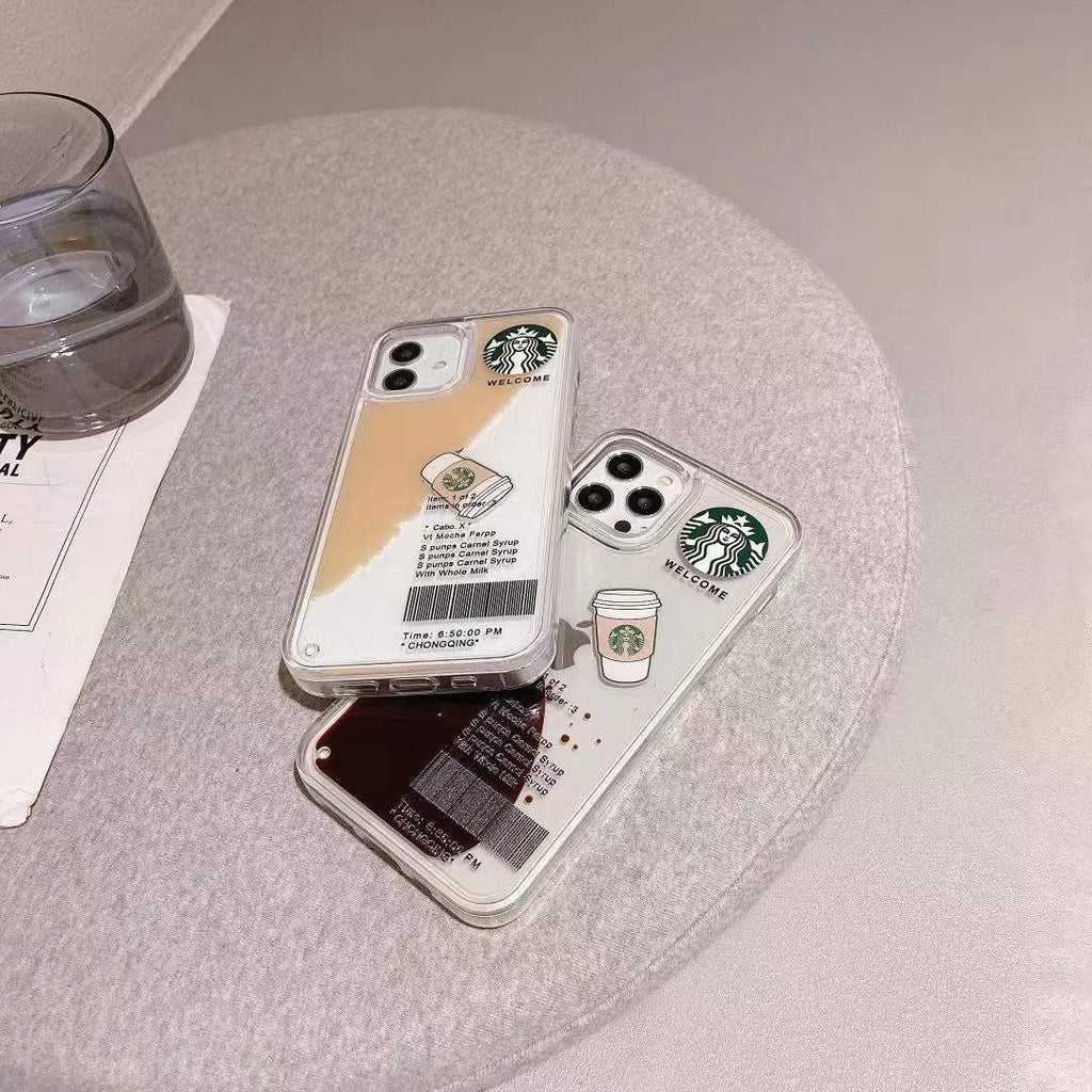 Stylish Branded iPhone Starbucks Mobile Case Cover - Floating Liquid