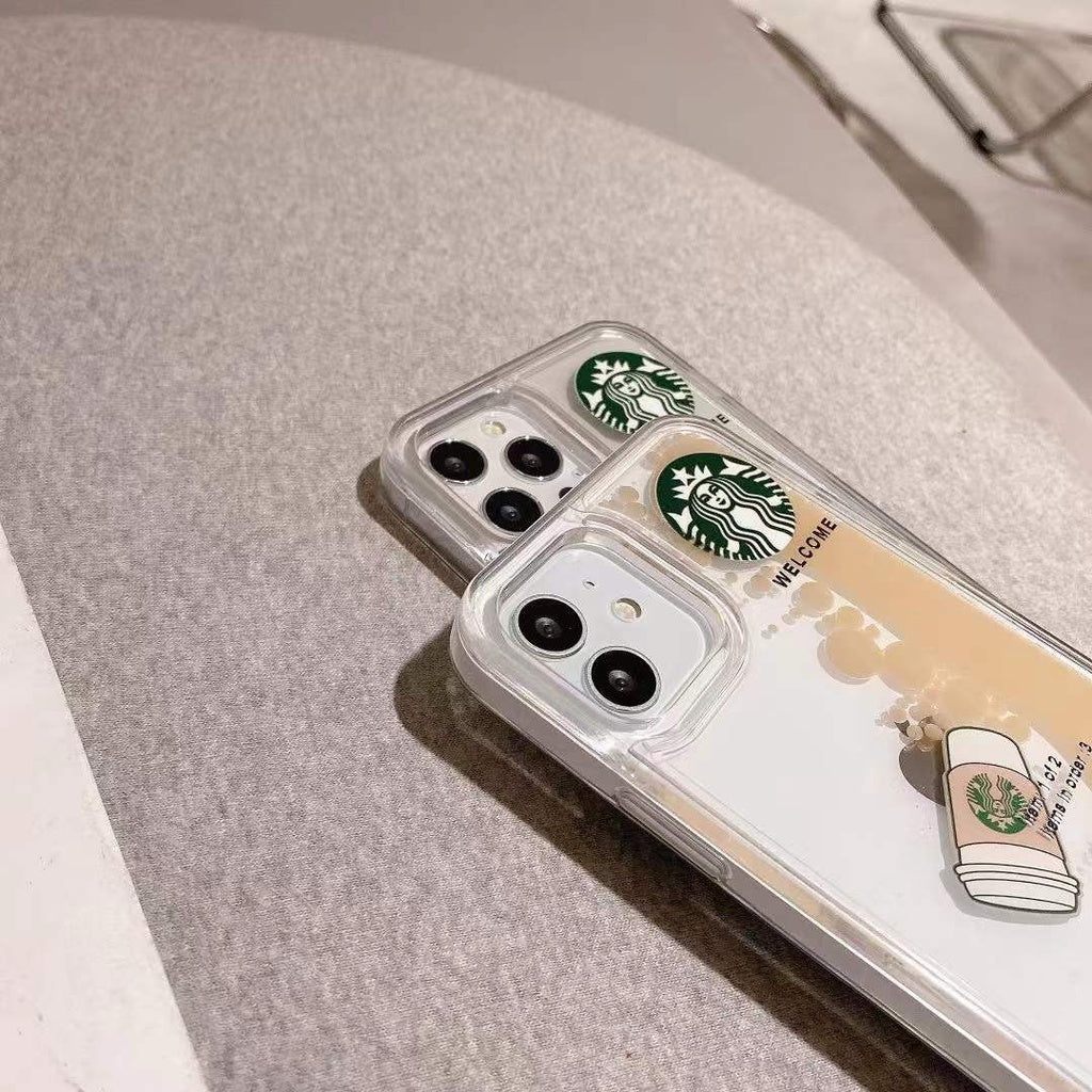 Stylish Branded iPhone Starbucks Mobile Case Cover - Floating Liquid