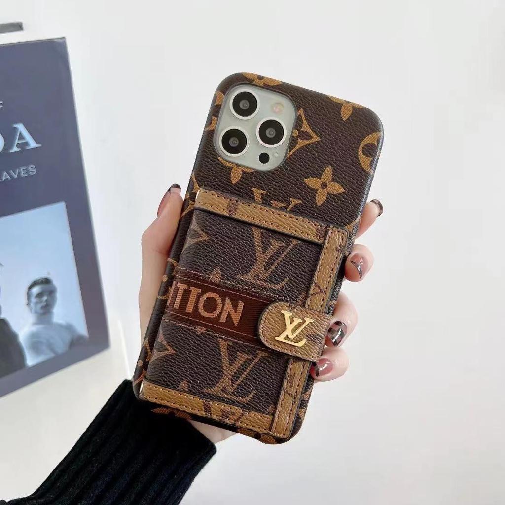 iPhone 14 Pro Luxury Brand Leather Cardholder Wallet Case Cover Clearance
