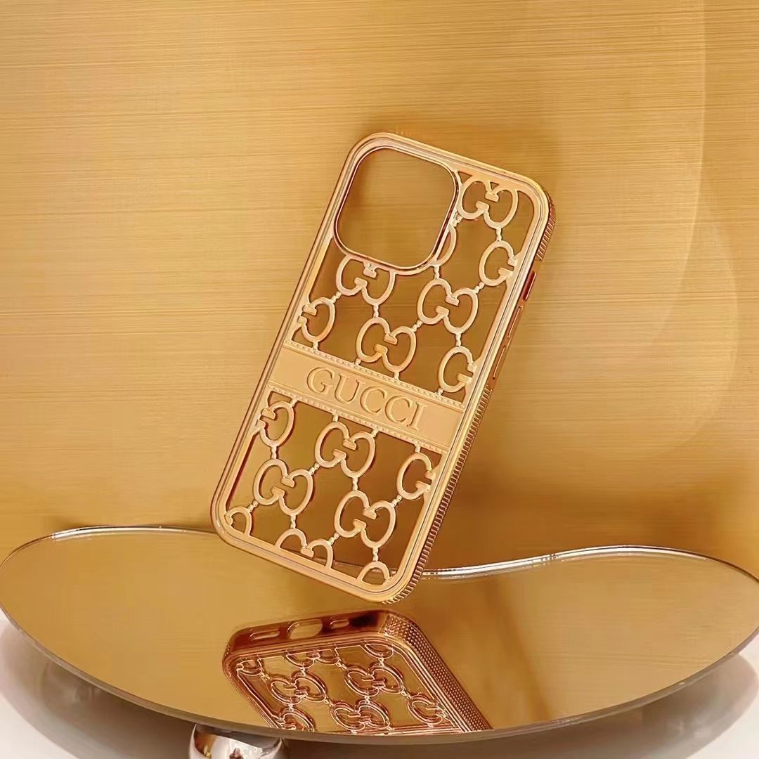 iPhone 13 Series Luxury Brand GG Chrome Case Cover Clearance Sale