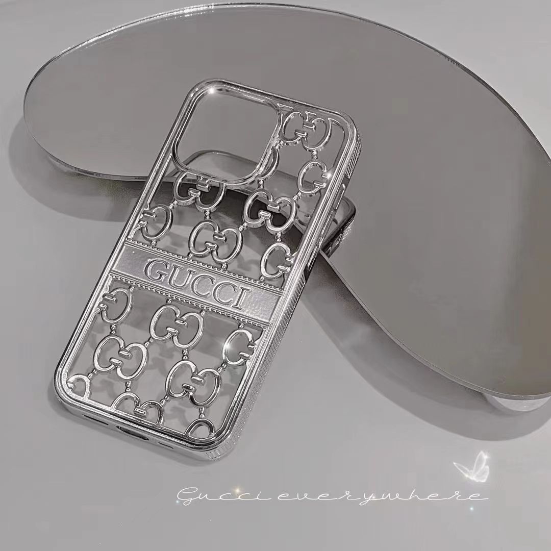 iPhone 13 Series Luxury Brand GG Chrome Case Cover Clearance Sale