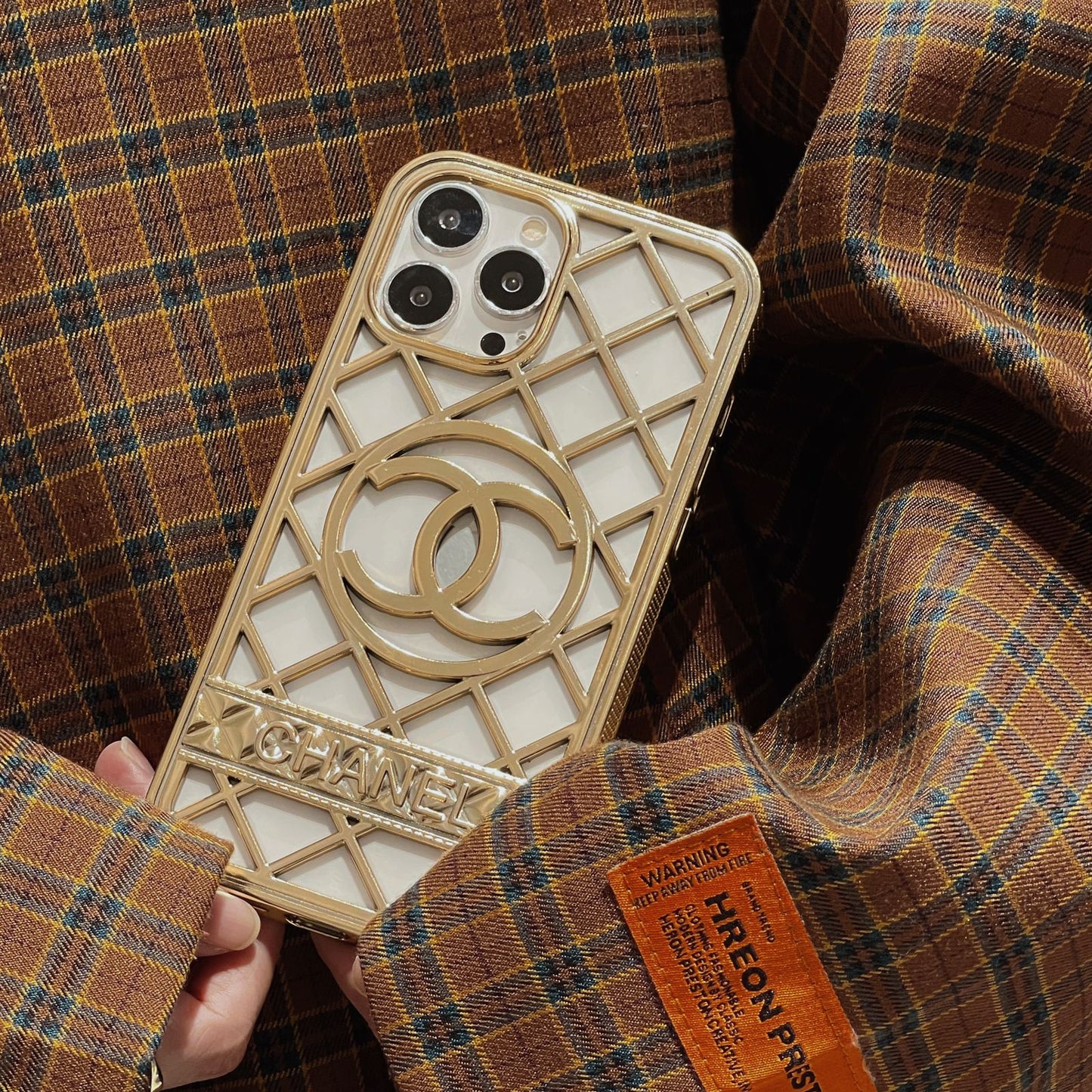 iPhone 14Pro Max Luxury Brand CC Chrome Case Cover Clearance Sale
