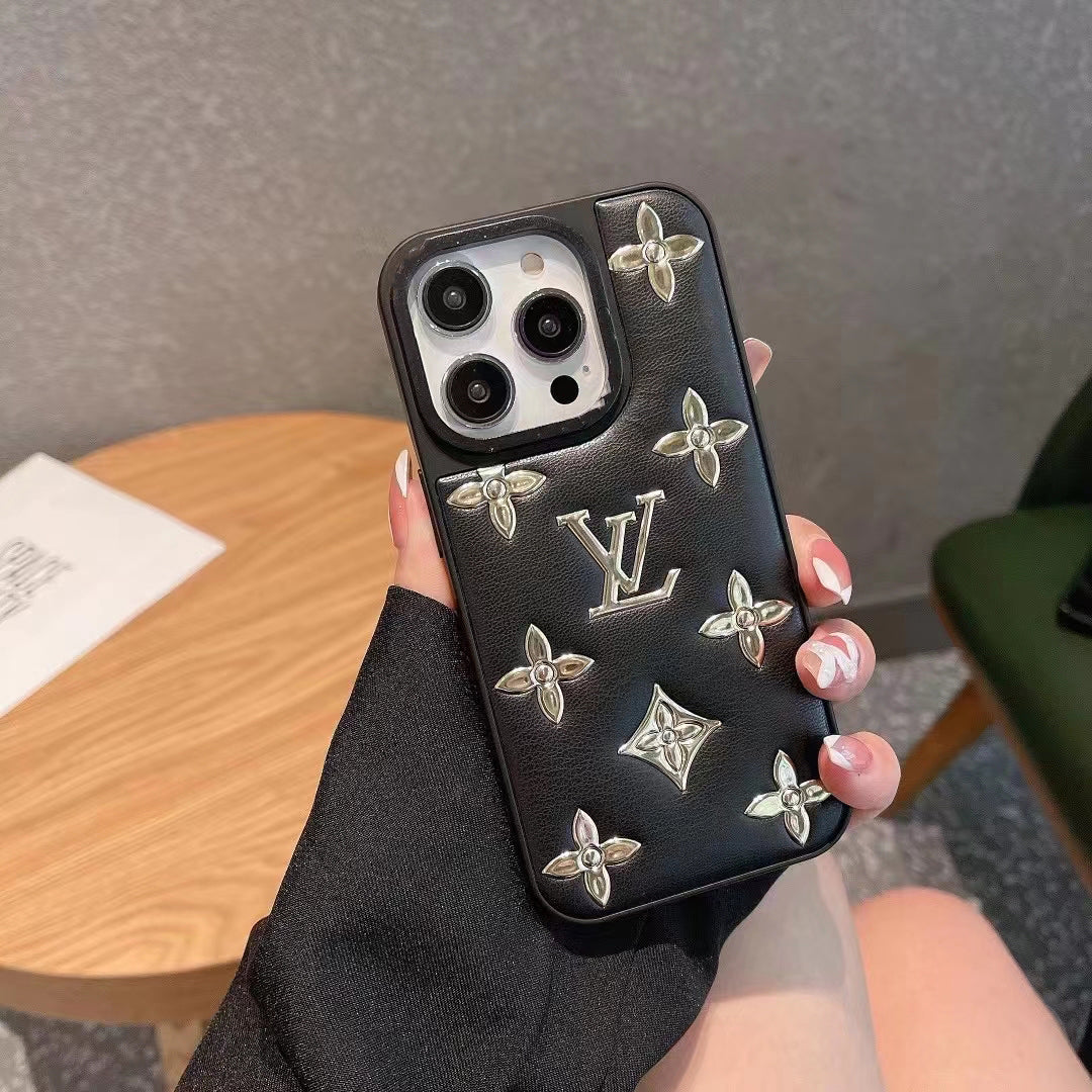iPhone Luxury Brand Puffer Leather Phone Case Cover Clearance Sale