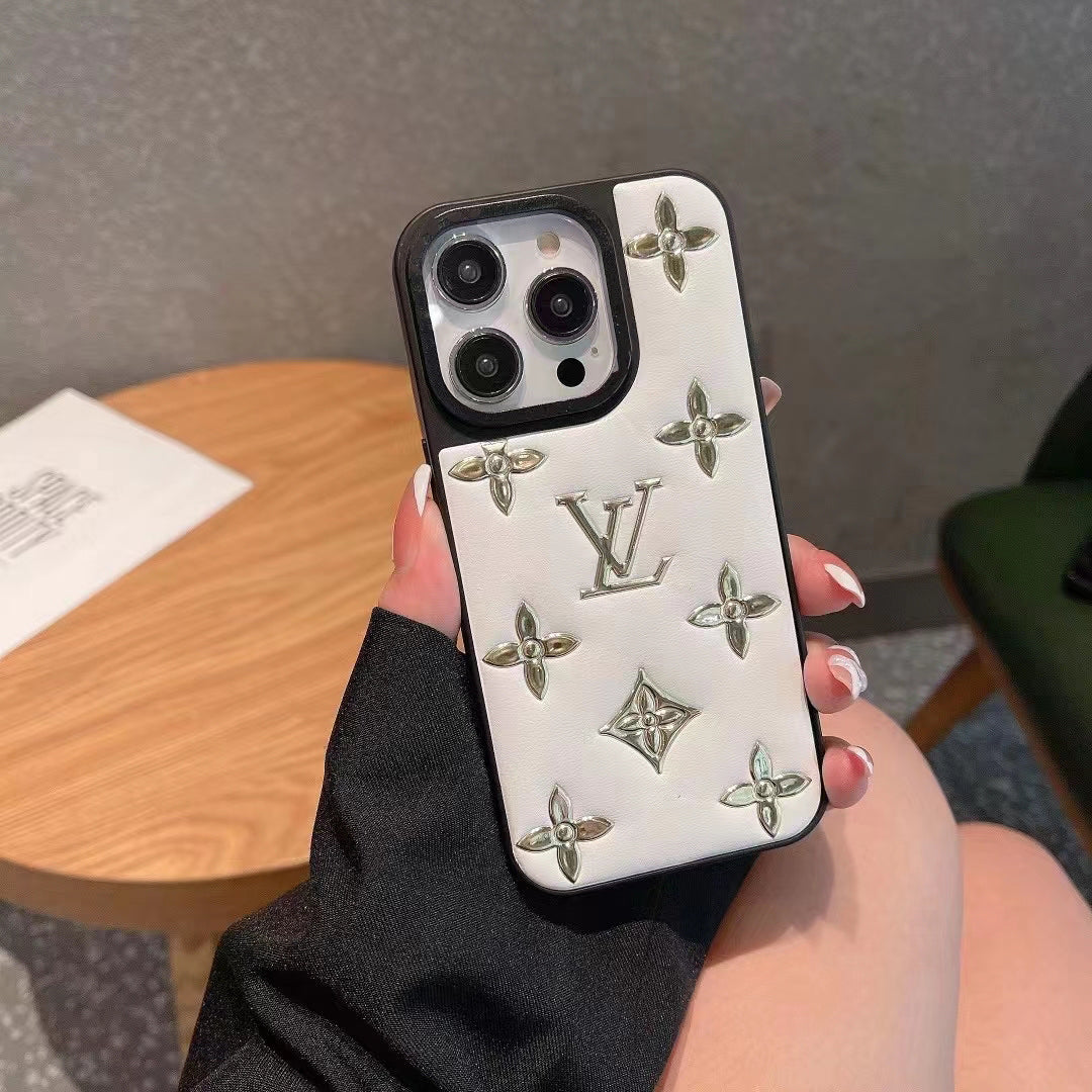 iPhone Luxury Brand Puffer Leather Phone Case Cover Clearance Sale