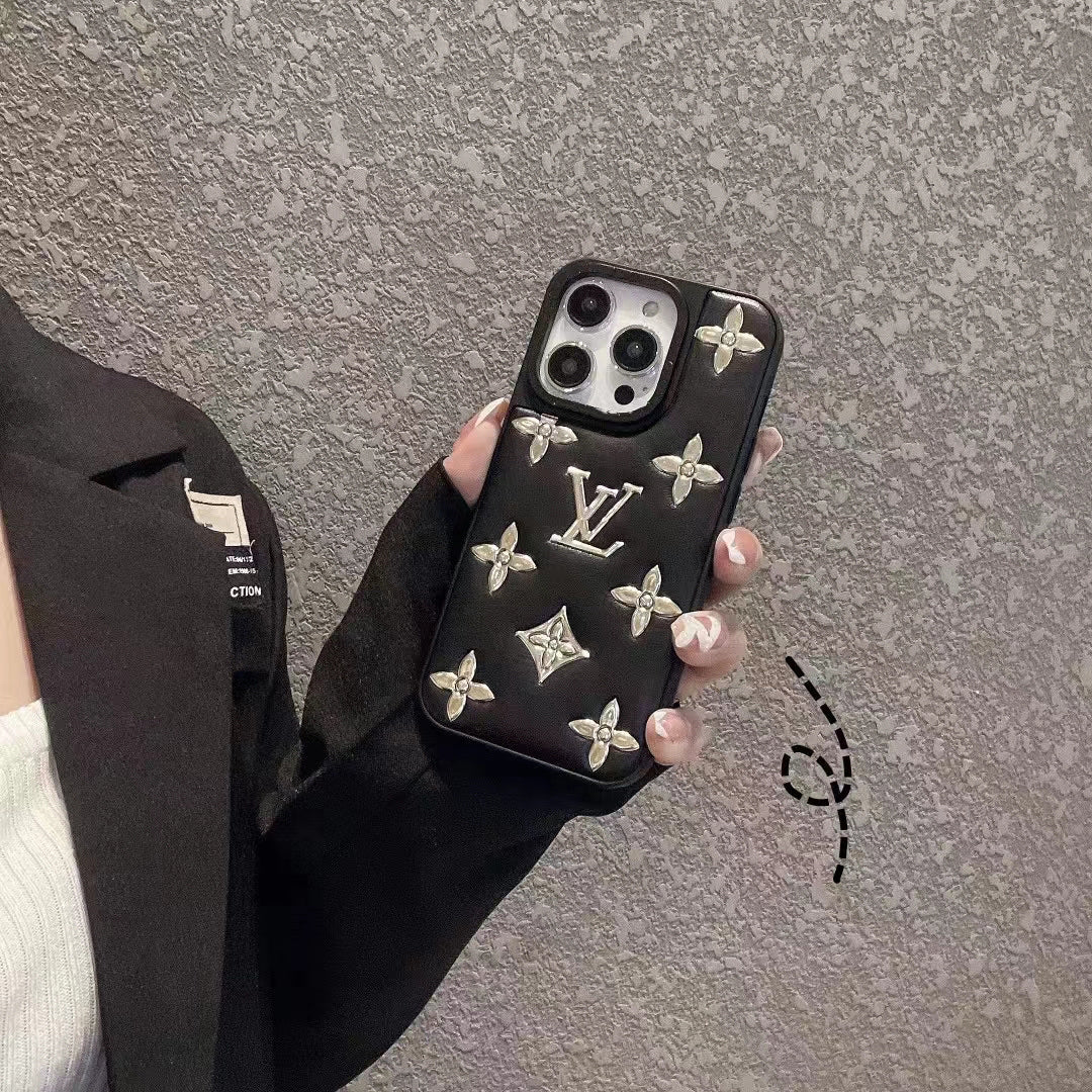 iPhone Luxury Brand Puffer Leather Phone Case Cover Clearance Sale