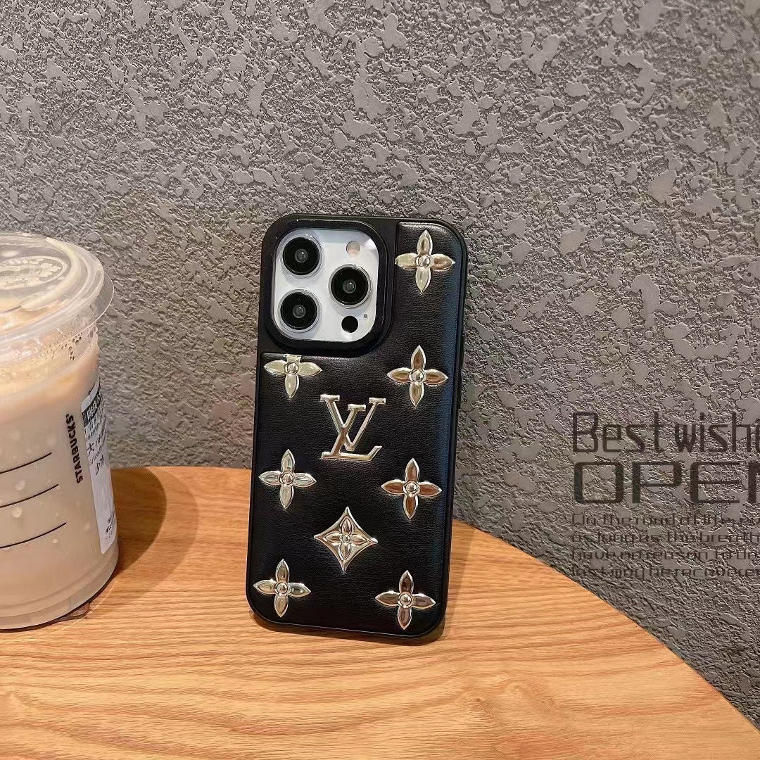 iPhone Luxury Brand Puffer Leather Phone Case Cover Clearance Sale