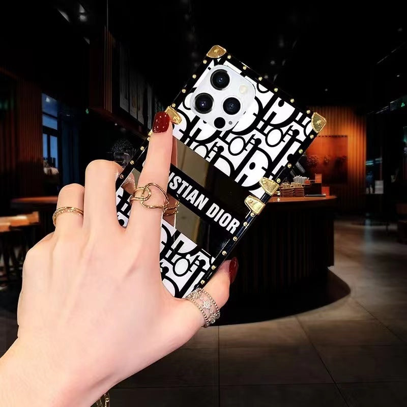iPhone 14 Series Luxury Brand CD Trunk Phone Case With Chain