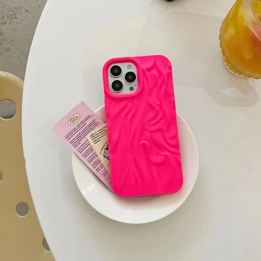 iPhone 13 Pro Neon Fluorescent Pleated Wavy Design Case Cover Clearance Sale