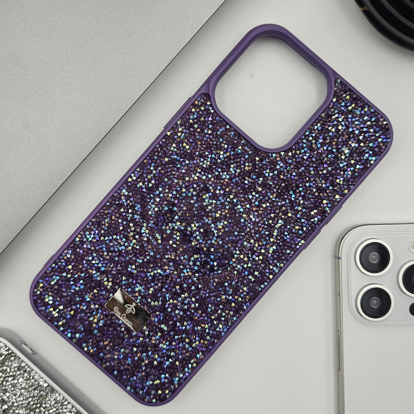 iPhone 15 Series Glitter Crystal Shimmer Stone Case Cover
