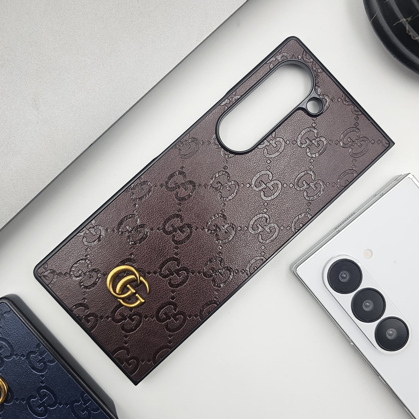 Samsung Galaxy Z Fold 5 Luxury Brand GG Leather Case