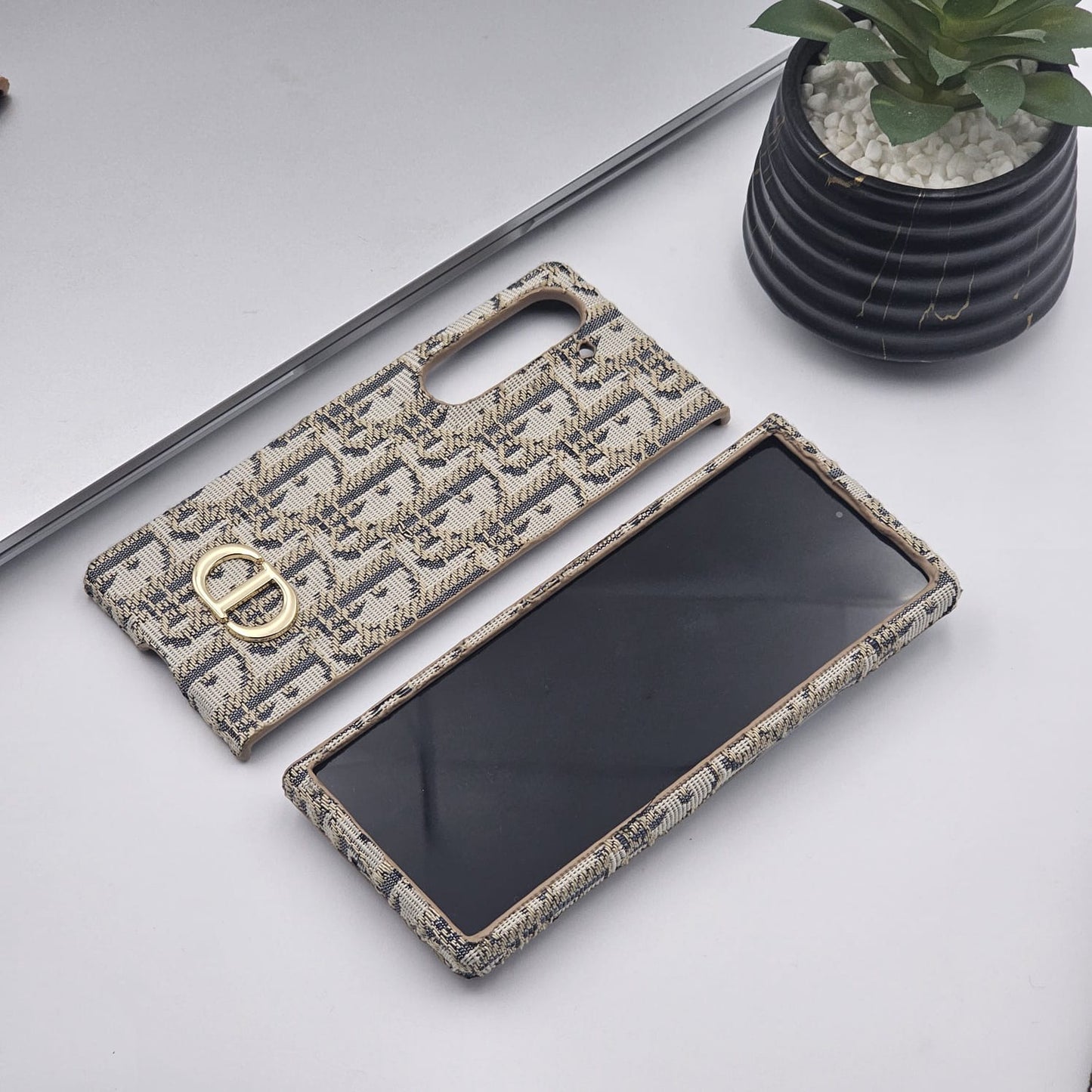 Samsung Galaxy Z Fold 5 CD Embroidery Luxury Phone Case