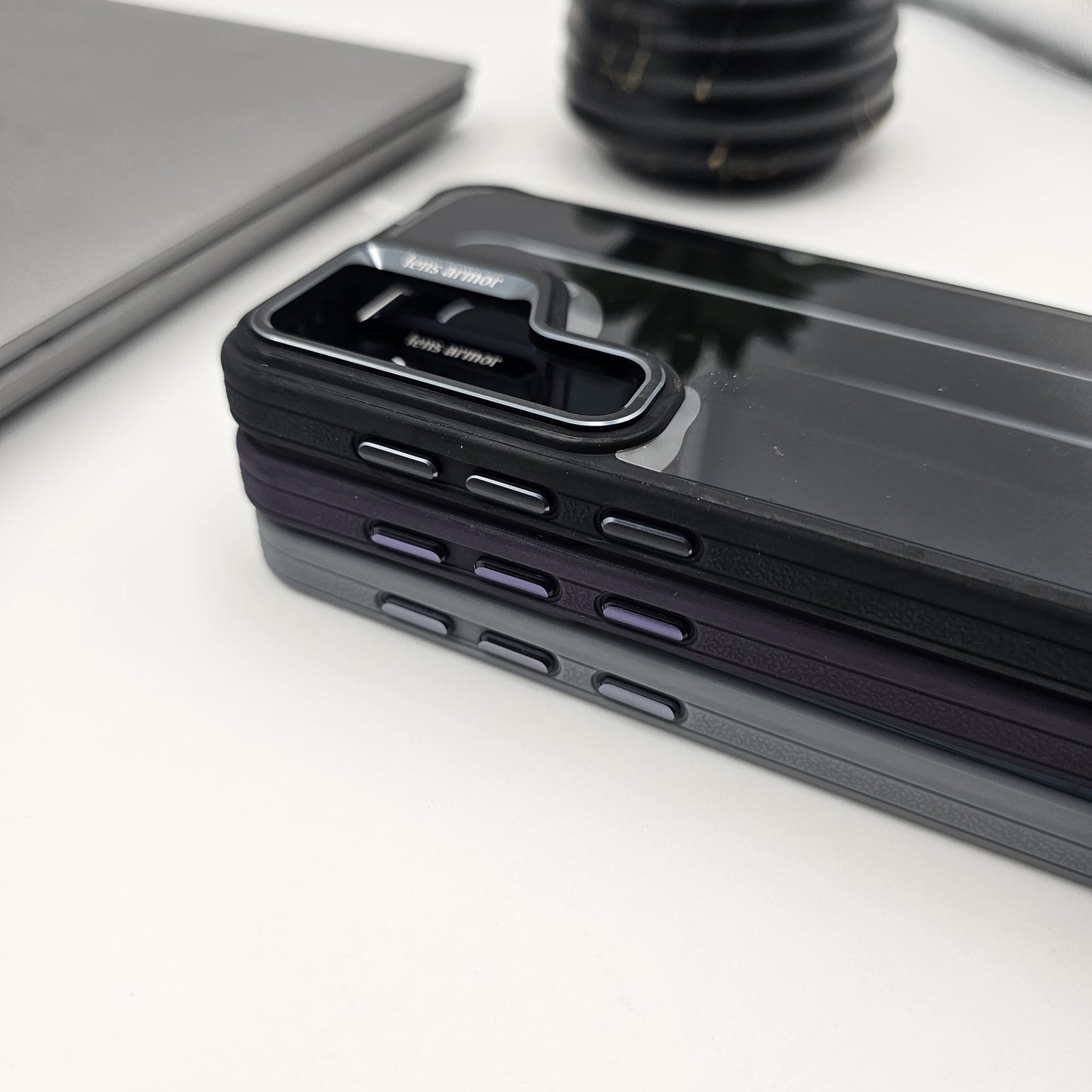 Samsung Galaxy S25 Plus Smokey Finish Transparent Metal Camera Bump Case