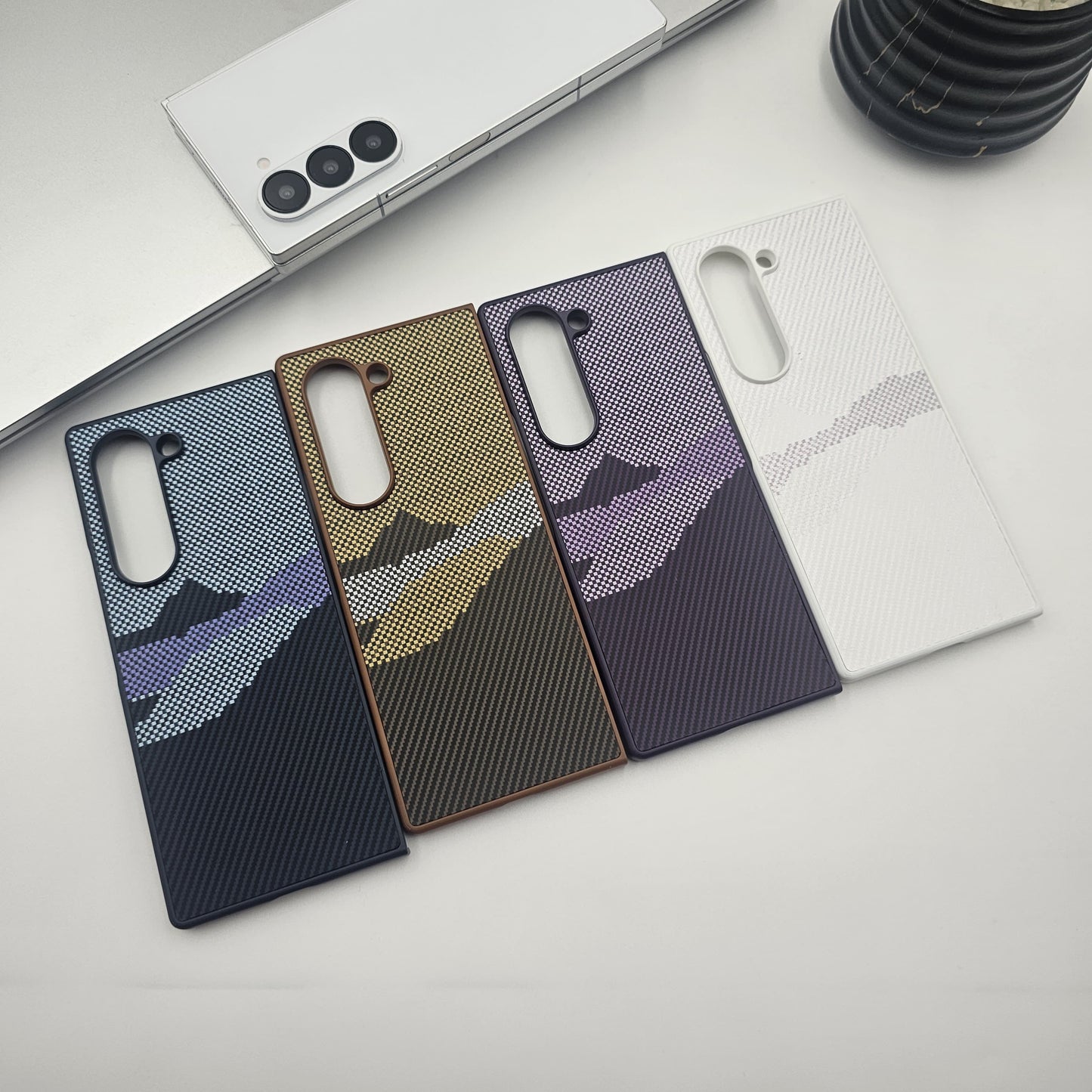 Samsung Galaxy Z Fold 6 Carbon Fibre Pattern Slim Case Inside Velvet