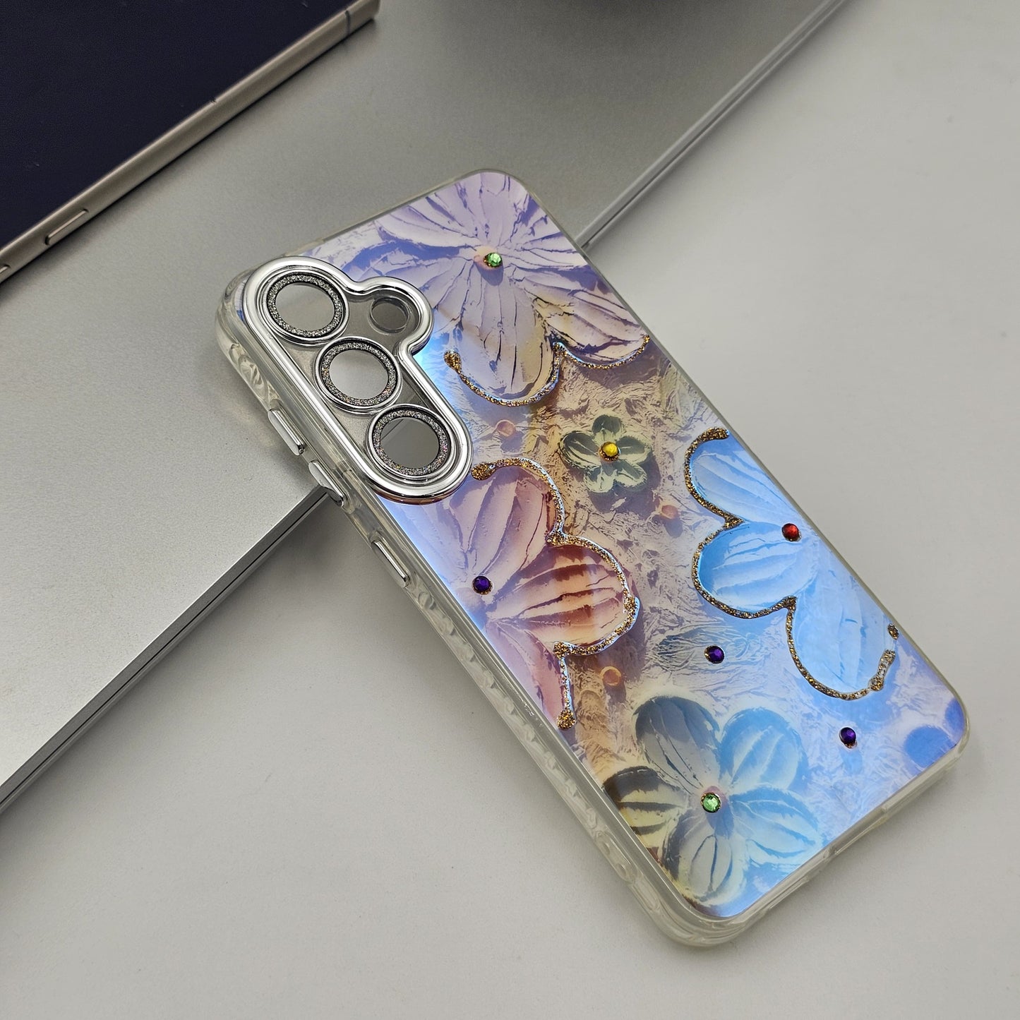 Samsung Galaxy S24 3D Floral Painting Shimmer Case