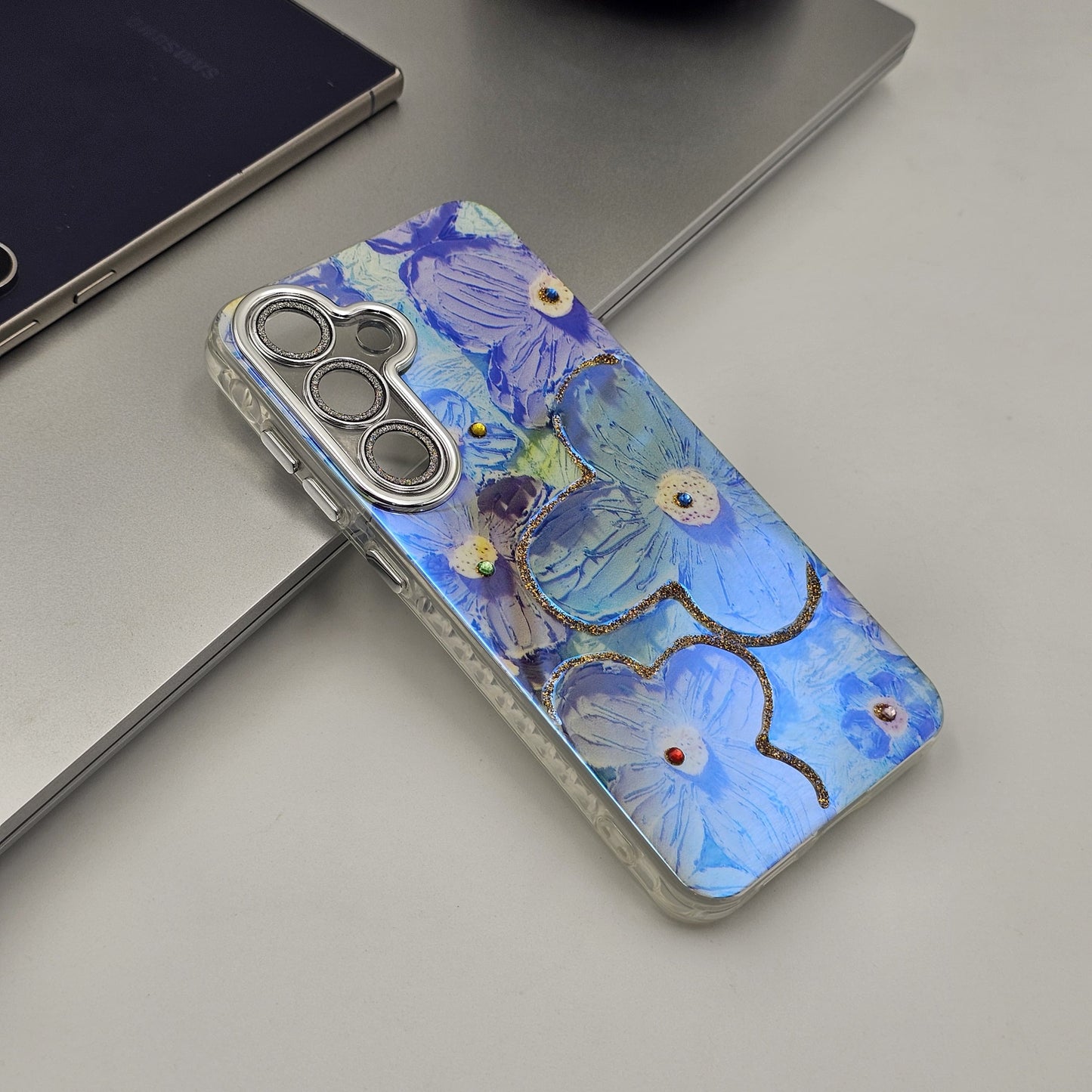 Samsung Galaxy S24 Plus 3D Floral Painting Shimmer Case