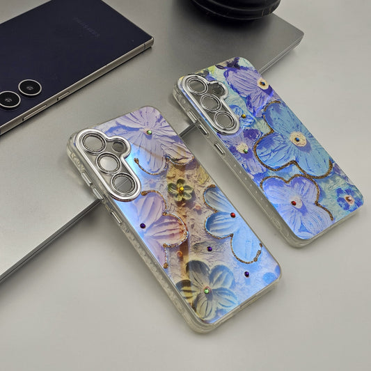 Samsung Galaxy S25 Plus 3D Floral Painting Shimmer Case