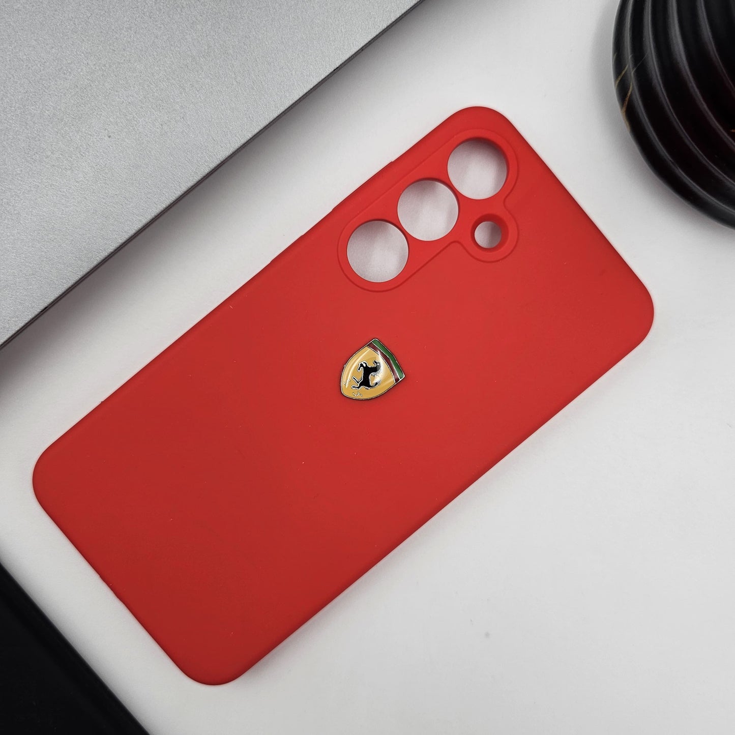 Samsung Galaxy S24 Plus FR Sports Car Logo Liquid Silicone Case Cover