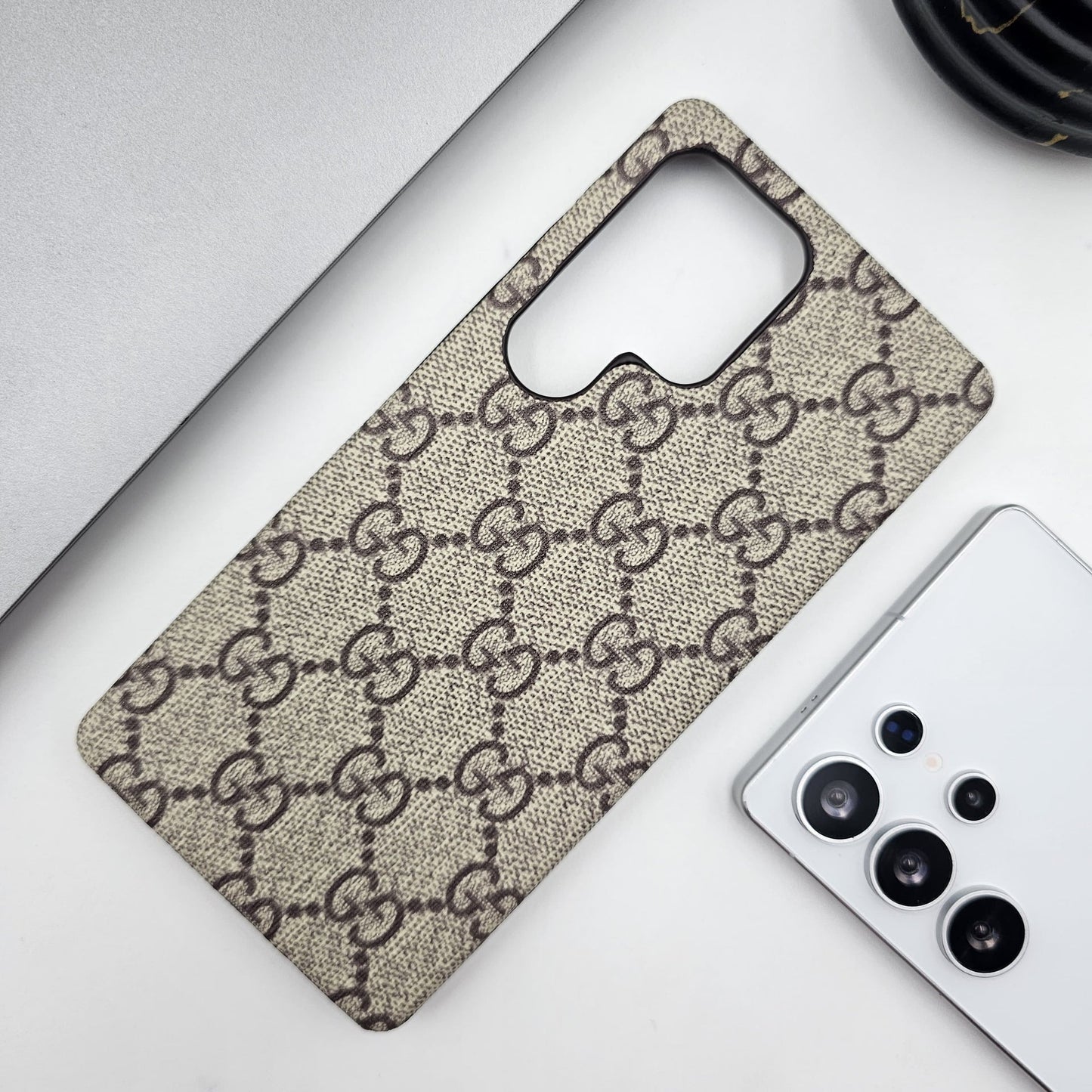Samsung Galaxy S24 Ultra Luxury Brand GG Fashion PU Leather Case