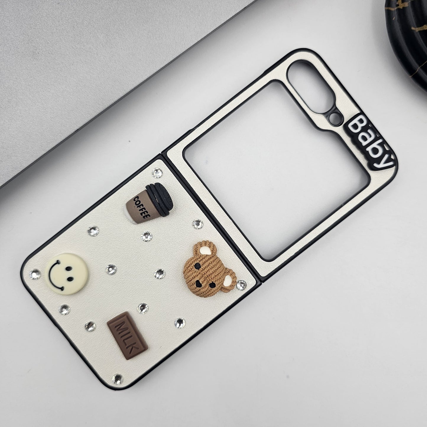 Samsung Galaxy Z Flip 5 Cute Baby Teddy Coffee Case