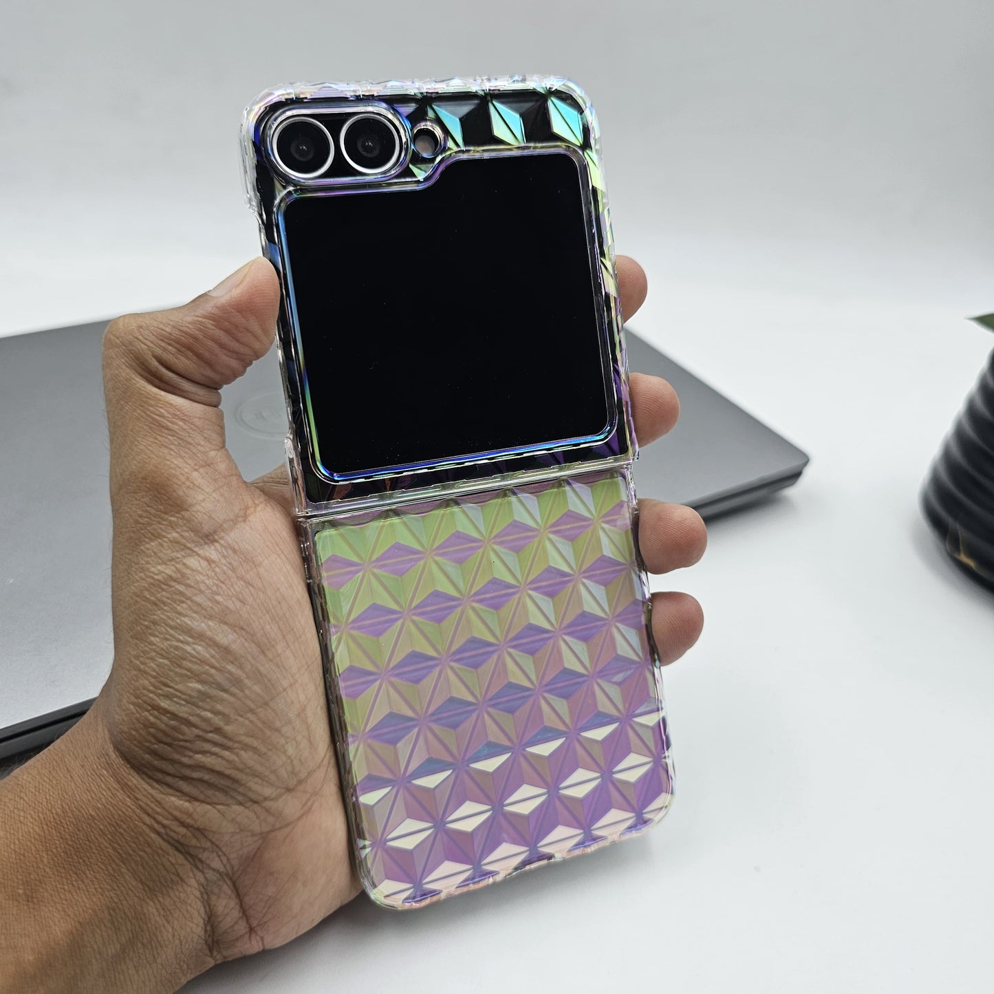 Holographic Gradient Case for Samsung Galaxy Z Flip 6 | Shiny Iridescent Hard Back Cover | Slim & Stylish