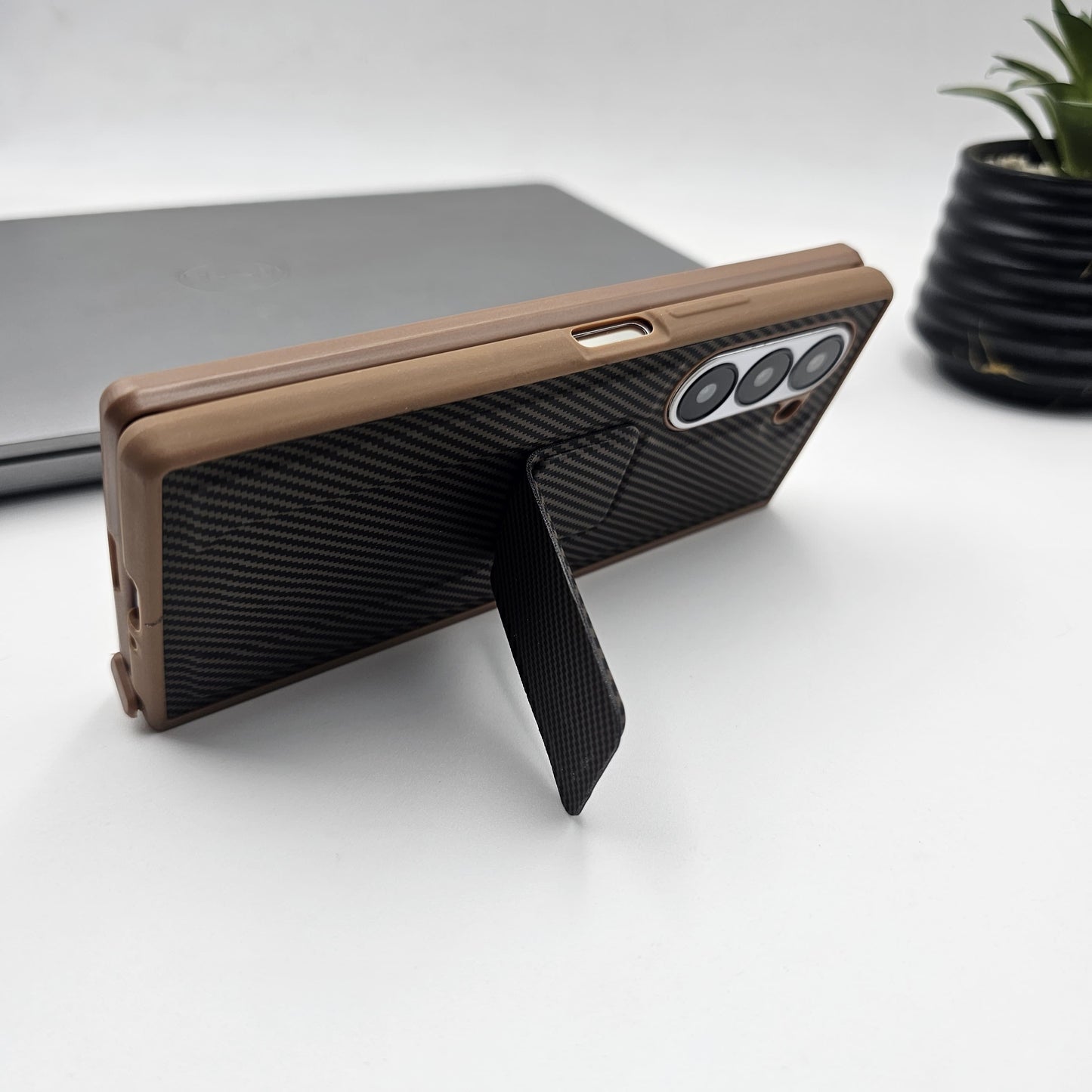 Samsung Galaxy Z Fold 5 Carbon Fibre With Stand Case