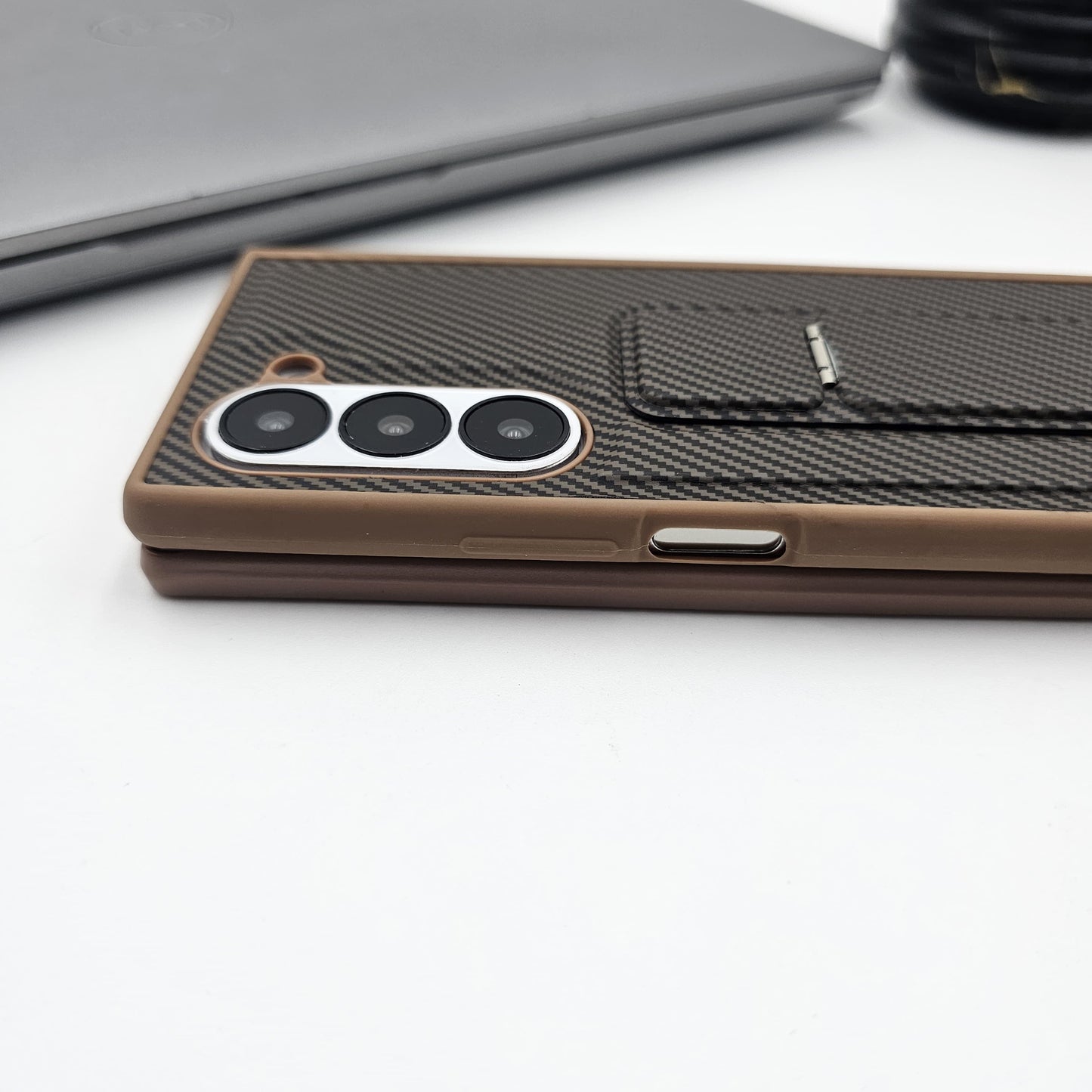 Samsung Galaxy Z Fold 5 Carbon Fibre With Stand Case