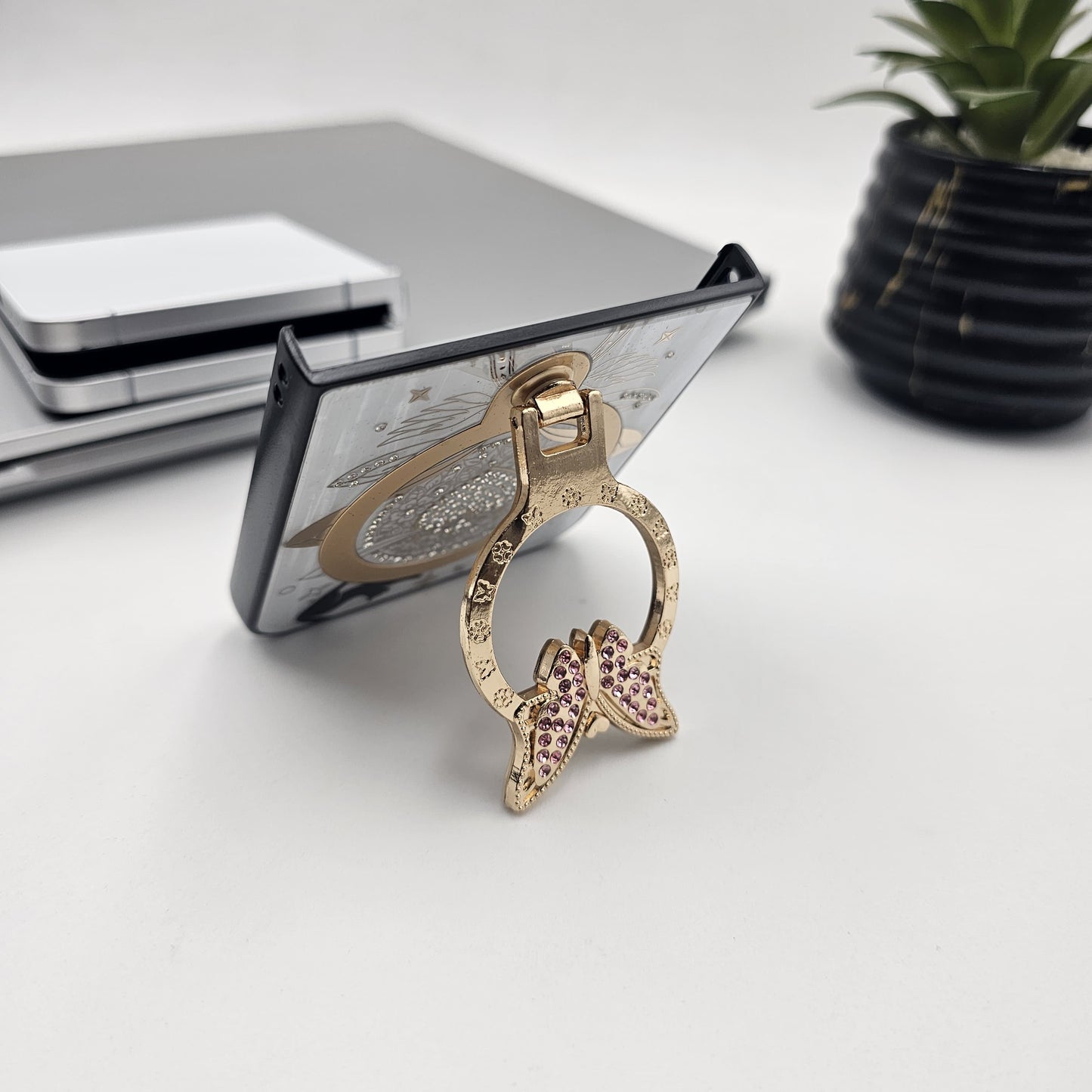 Samsung Galaxy Z Flip 6 3D Rhinestone Diamond Butterfly Case With Magsafe And Stand