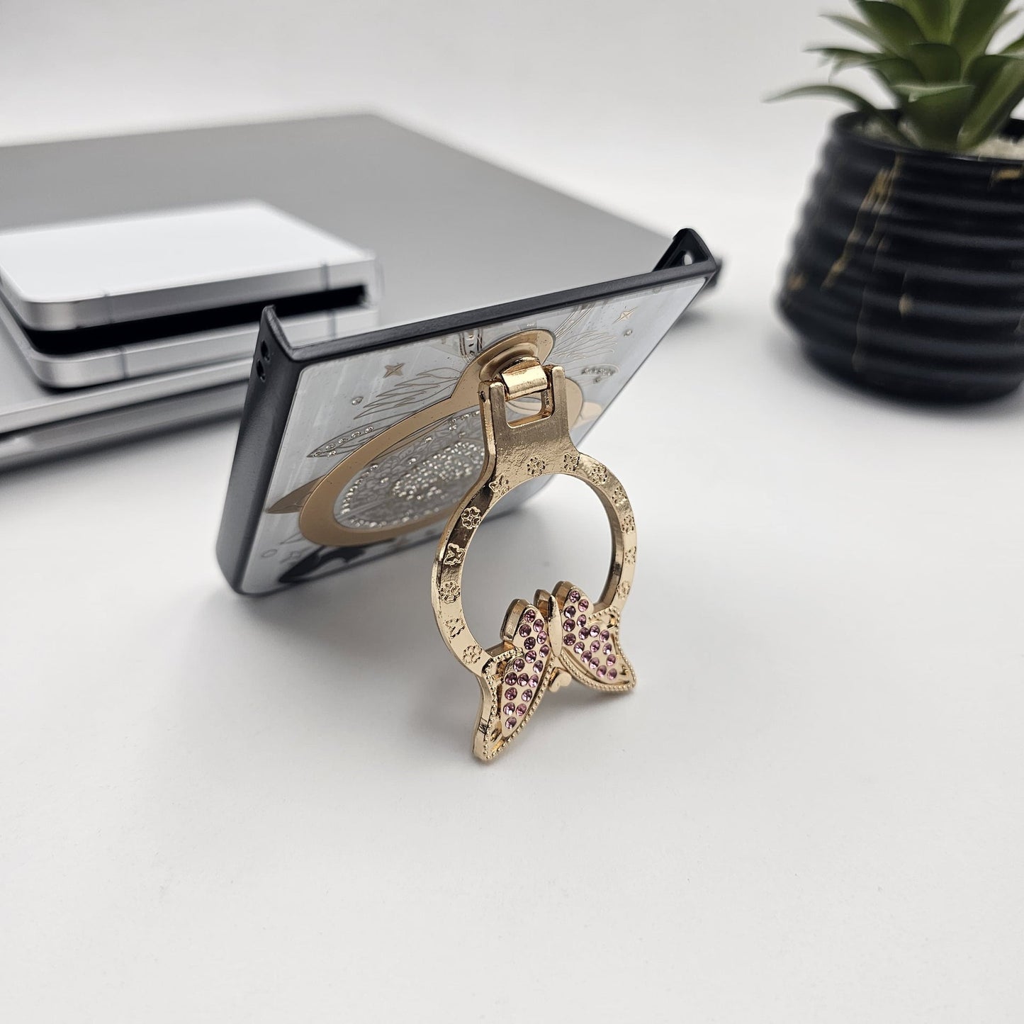 Samsung Galaxy Z Flip 6 3D Rhinestone Diamond Butterfly Case With Magsafe And Stand