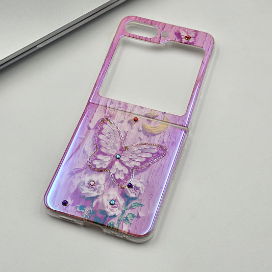 Iridescent Butterfly Floral Case for Samsung Galaxy Z Flip 5 | Shimmering Protective Cover