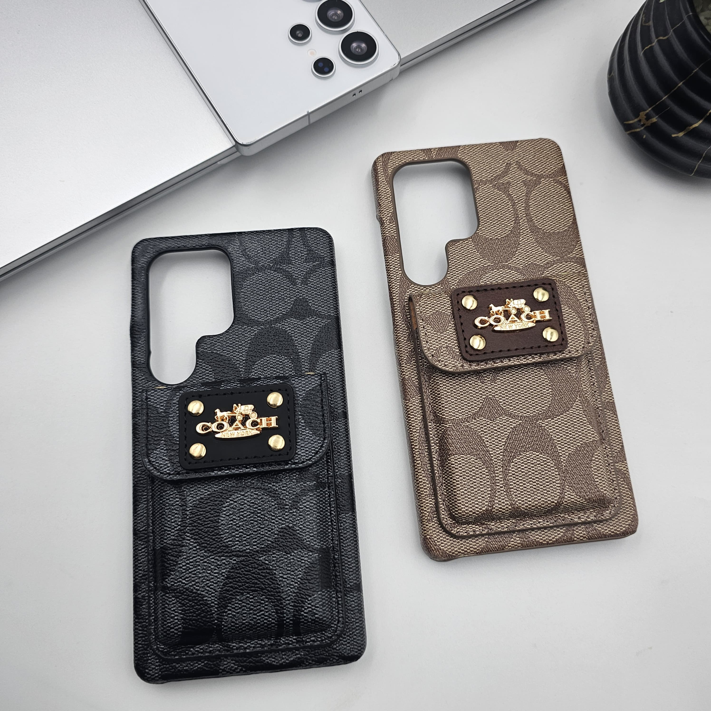 Samsung Galaxy S25 Ultra Luxury CC Leather Cardholder Case