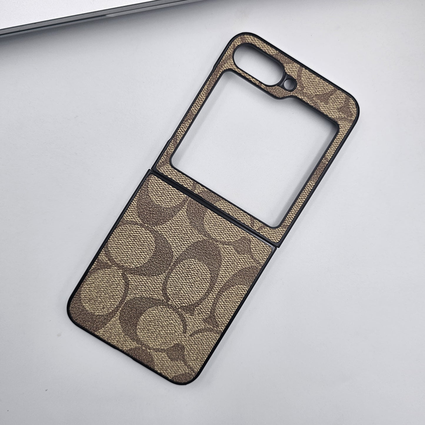 Samsung Galaxy Z Flip 7 FE Luxury Brand Pattern CC PU Leather Case Cover