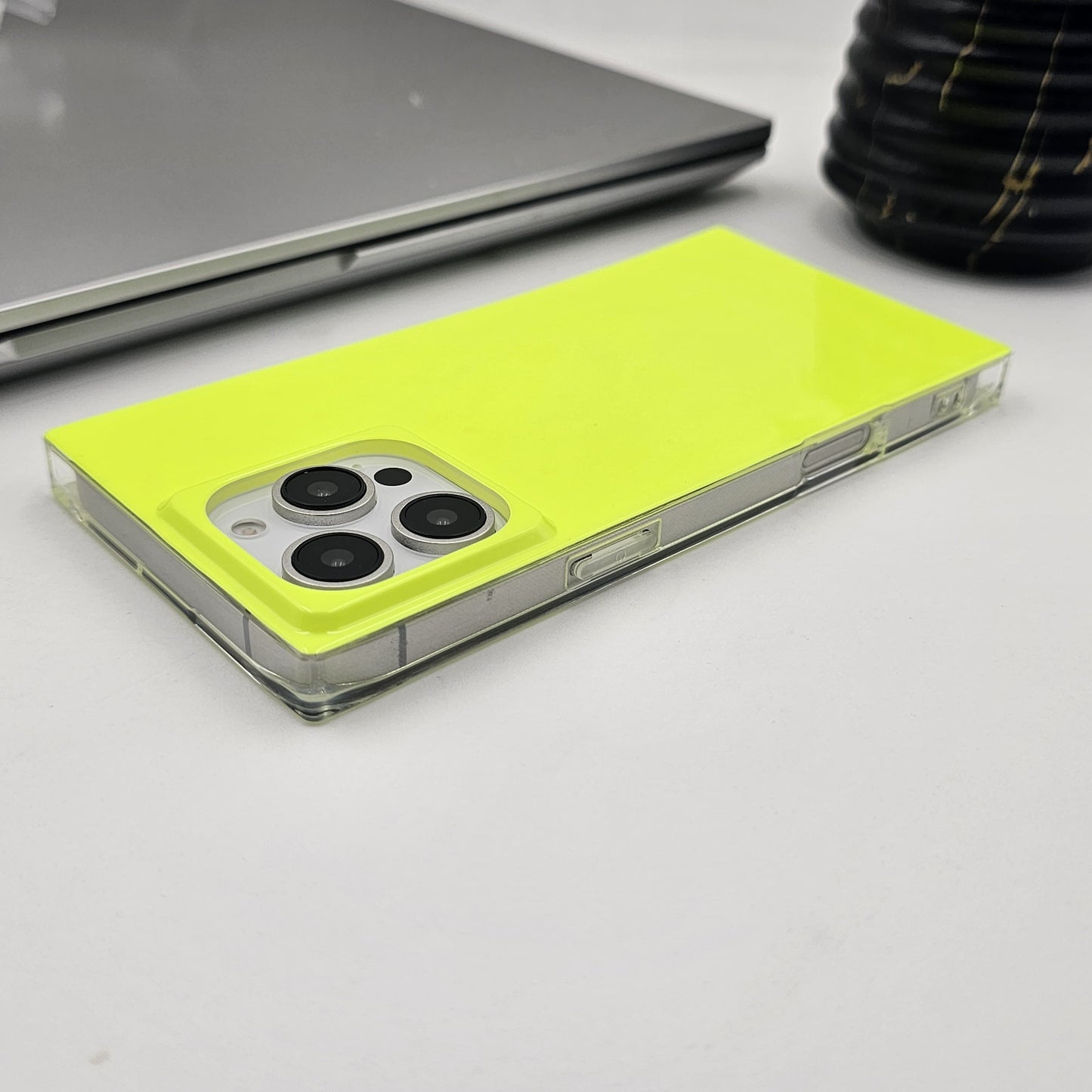 iPhone Fluorescent Square Shape Design Neon Color Solid Case
