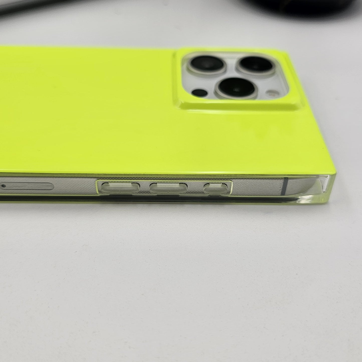 iPhone Fluorescent Square Shape Design Neon Color Solid Case