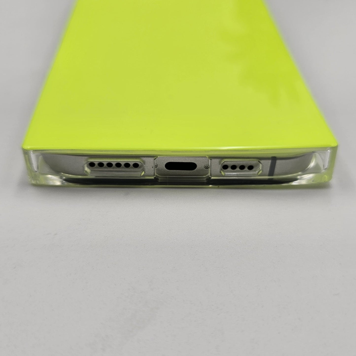 iPhone Fluorescent Square Shape Design Neon Color Solid Case