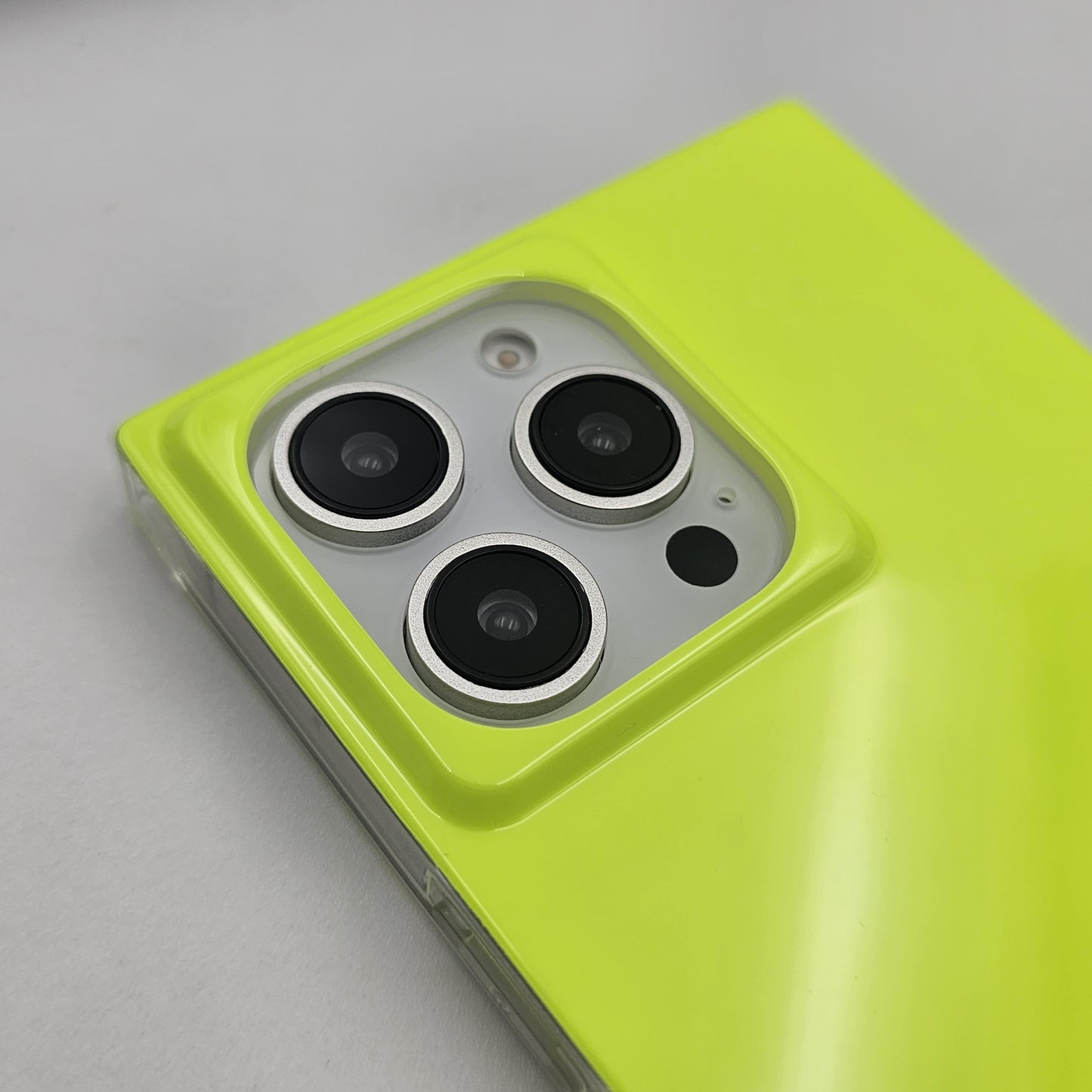iPhone Fluorescent Square Shape Design Neon Color Solid Case