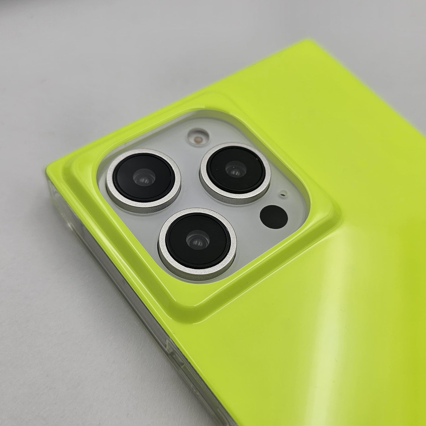 iPhone Fluorescent Square Shape Design Neon Color Solid Case