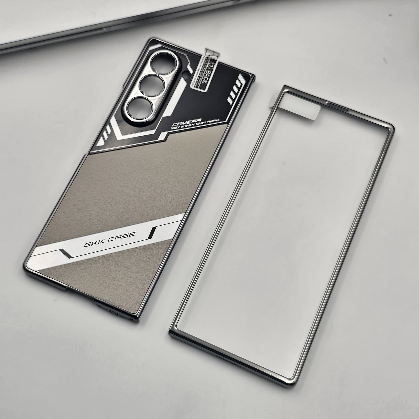 Samsung Galaxy Z Fold 6 Plating Leather Case Front Screen Protector