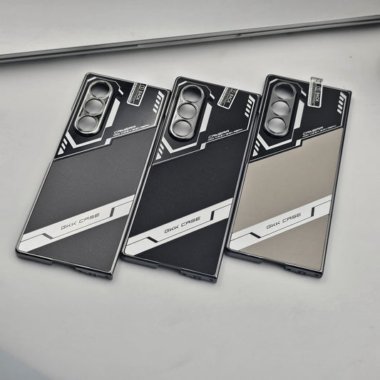 Samsung Galaxy Z Fold 6 Plating Leather Case Front Screen Protector