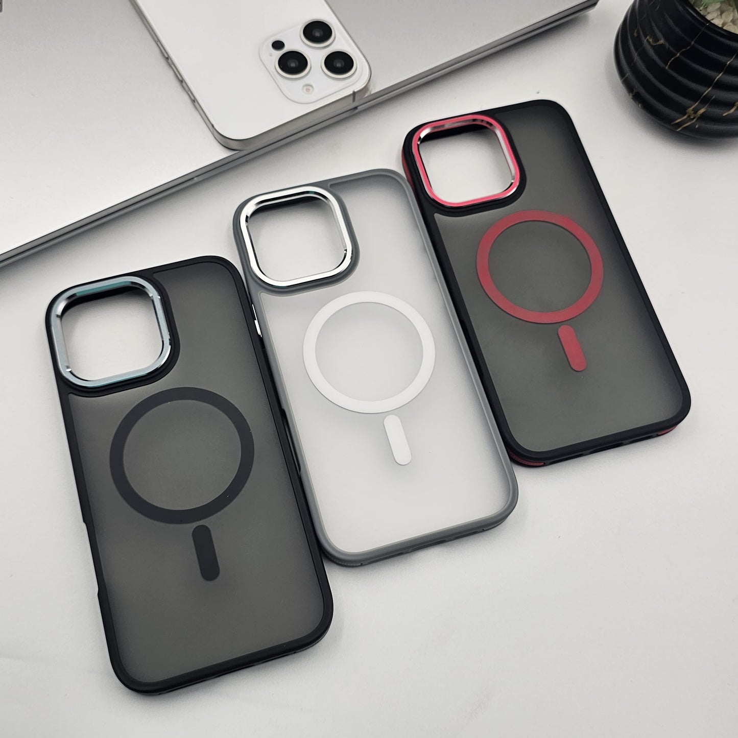 iPhone Smokey Magnetic Magsafe Case Metal Camera Bump